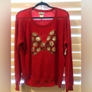 New Disney Parks Minnie Mouse Bow Long Sleeve